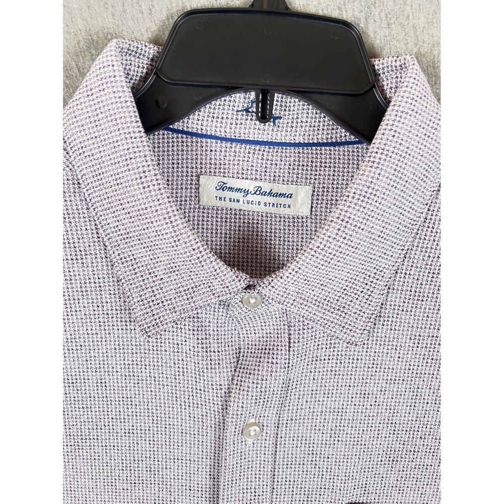 Tommy Bahama San Lucio Stretch Shirt Mens XL Purple IslandZone Button Down Read*